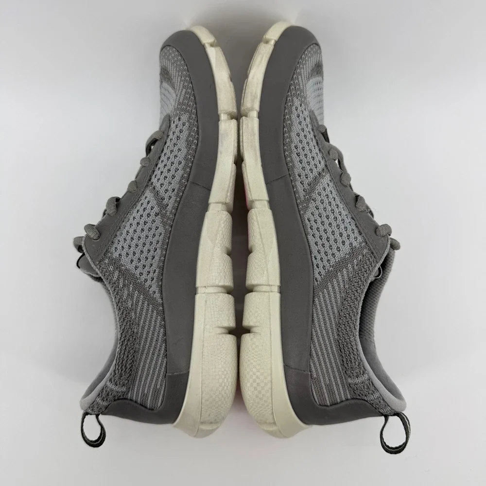 ECCO Intrinsic Knit Grey Mesh Leather Sneakers EU 38 US Women 7-7.5 Danish